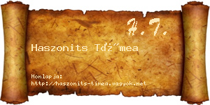 Haszonits Tímea névjegykártya